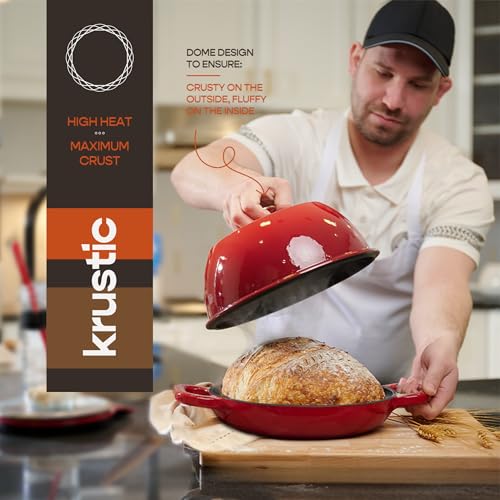 Enameled Cast Iron Dutch Oven for Sourdough Bread Baking