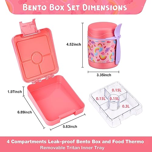 Bento Lunch Box Set With 10oz Soup Thermo