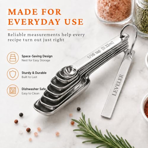 35PCS Stainless Steel Measuring Cups and Spoons Set (35 Count)
