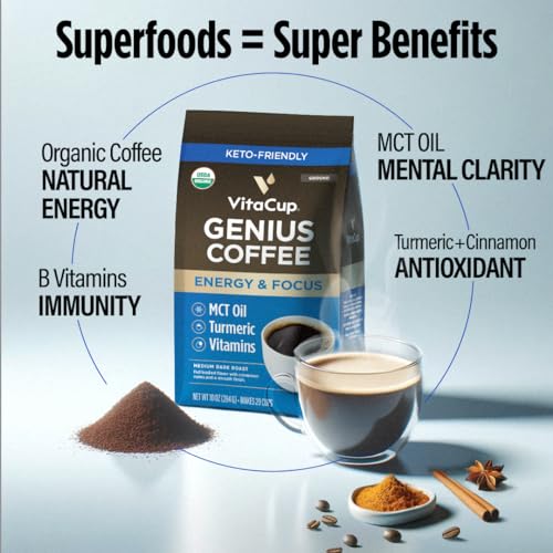 Organic Genius Medium Dark Roast Ground Coffee (60 Ounce)