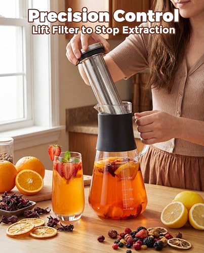 54oz Glass Coffee Maker & Pitcher for Iced Tea & Fruit Infusions (56 Ounce)