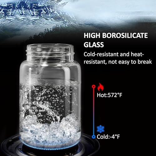 12 oz 350 ml Clear Glass Storage Canister with Airtight Wooden Lid