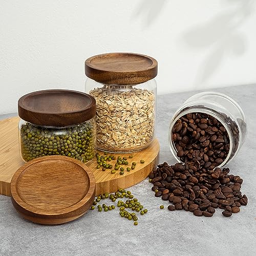 2PCS Small Glass Storage Jars with Airtight Lids