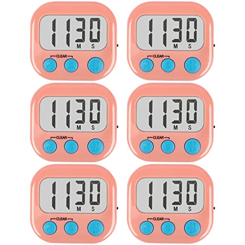 Digital Kitchen Timers for Cooking (6 Count)