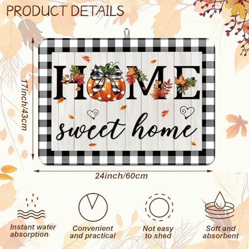 Pumpkin Sweet Home Dish Drying Mat for Kitchen Counter