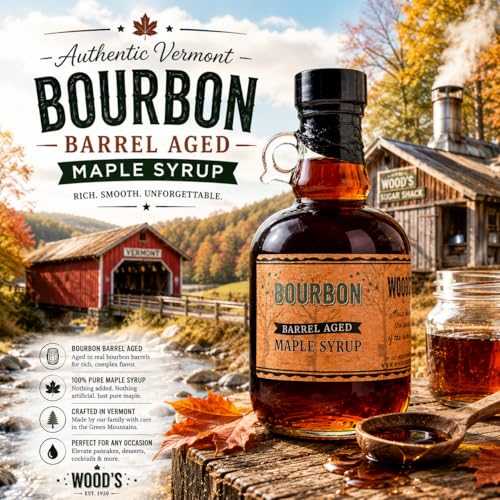 Vermont Bourbon Barrel Aged Maple Syrup (8.45 Fl Oz)