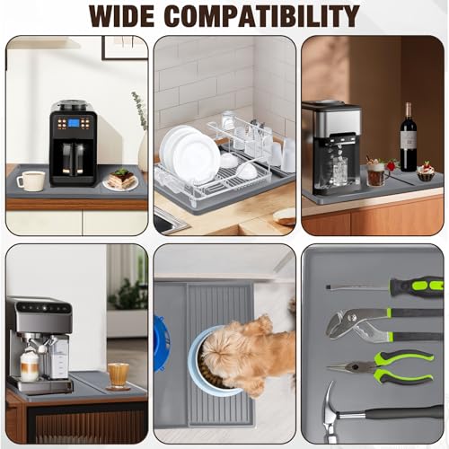 Premium Dish Drying Mat & Removable Coffee Bar Mat