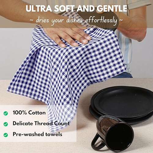Gingham Dish Towels 16x26 inches Set of 4
