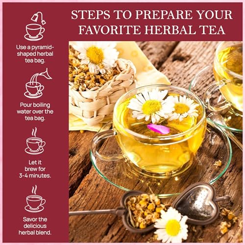 Tealeaf & Co. Chamomile Rose Citrus Herbal Tea Bags (7.055 Ounce)