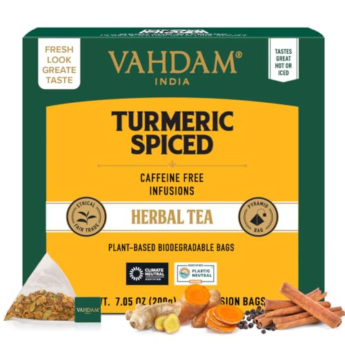 Turmeric Ginger Cinnamon Tea Bags with Black Pepper (100 Count)