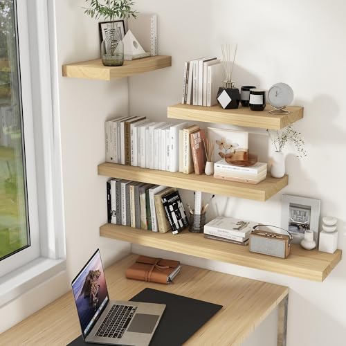48" Solid Wood Floating Shelves