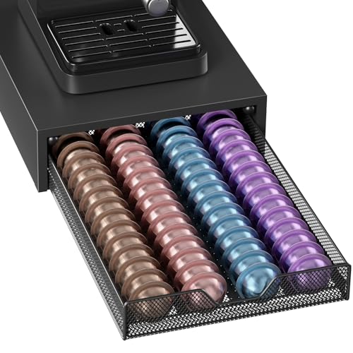 Coffee Pods Drawer Organizer Compatible with Nespresso Vertuo Pods & K