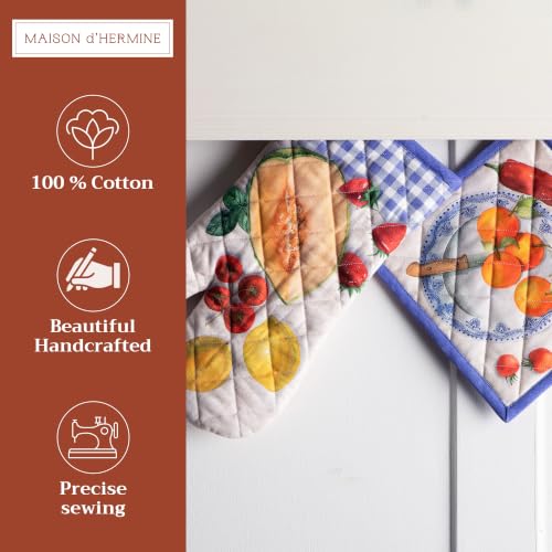 100% Cotton Oven Mitt & Pot Holder Set (2 Count)