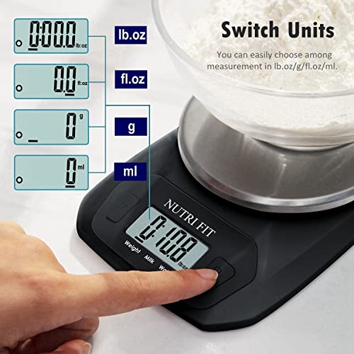 Digital Food Scale Small Kitchen Scales Weight in Grams Oz Black