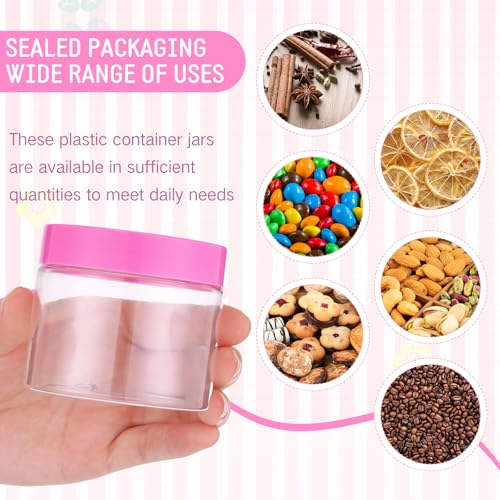 4 Pcs Plastic Jars Wide Mouth with Lids (4 Count)