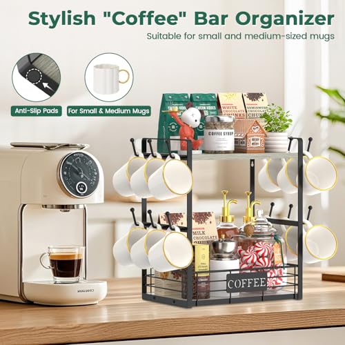 Coffee Mug Cup Holder Tree Bar Station Organizer