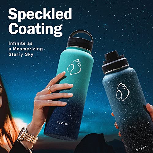 40oz Insulated Stainless Steel Water Bottle with Straw & 3 Lids