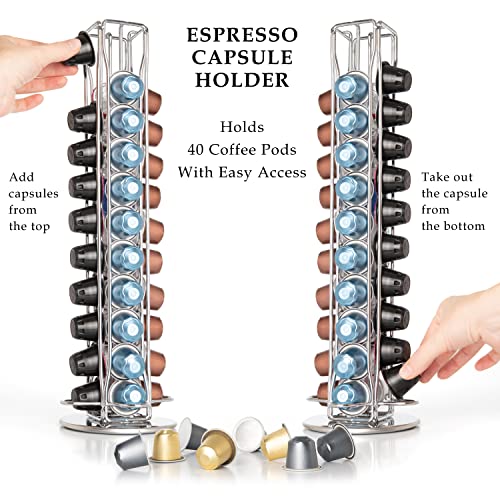 Capsule Spinning Carousel Holder I 360 Degree Rotatable Coffee Capsules Holder Rack I Solid Base