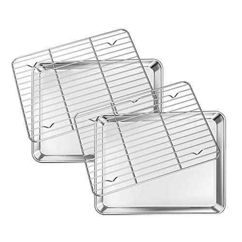 Baking Sheet with Rack Set [2 Sheets + 2 Racks]