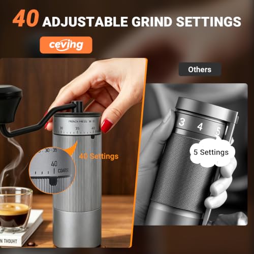 Mini Manual Coffee Grinder With 40 Adjustable Settings