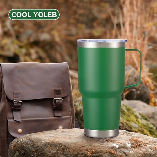 30 oz Stainless Steel Tumblers Bulk with Handle and Lid (12 Count)