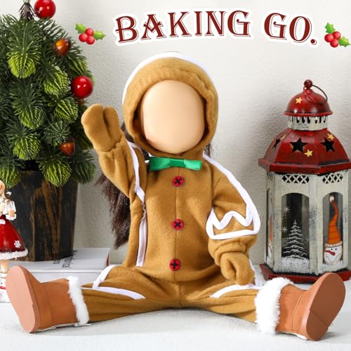 1 Sets Christmas Doll Clothes 18 Inch Gingerbread Man for 18 Inch Doll Costume Outfits Accessories Xmas Gifts (2 Count)