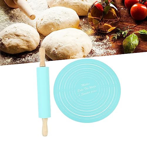 13.2in Rolling Pin Pastry Baking Mat 11.8x1.8in Large Silicone Rolling Pin Kneading Pad Baking Tool for Kitchen Restaurant School Use