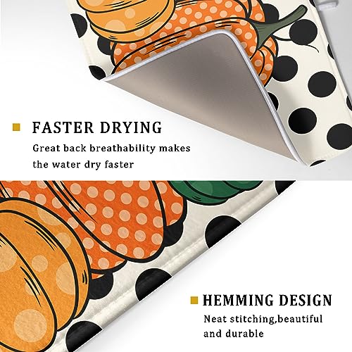 Autumn Pumpkin Dish Drying Mat for Kitchen Counter