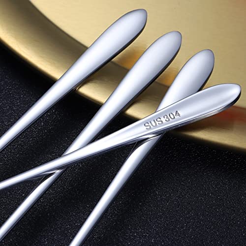 Long Coffee Spoons Steel Set of 6 Stainless Coffee Stirrer Iced Cream Scoop Cocktail Mixing Spoons (6 Count)