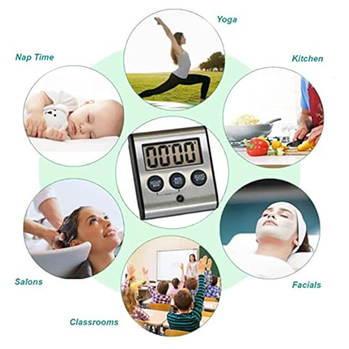 Elegant Digital Kitchen Timer Stainless Steel (12 Count)