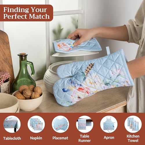 100% Cotton Oven Mitt & Pot Holder Set