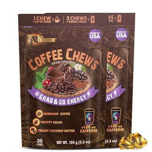 Coffee Chews Grab & Go Energy with 100mg per Chew of Clean (60 Count)