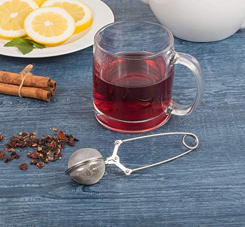 Snap Ball Tea Strainer 3 Pack Tea Infuser with Handle Tea Mesh Infuser Snap Ball Strainer Steep Loose Leaf Tea Infuser Fine Mesh Ball Tea Filter Strainer for Spices and Seasonings (3 Count)