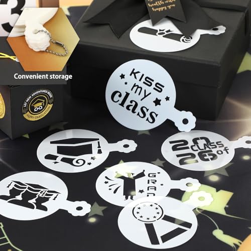 Graduation Cookie Stencils 36 Pcs Class of 2026 Reusable Templates