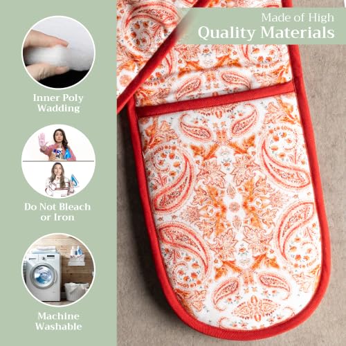 Double Oven Mitts 100% Cotton Double Oven Glove