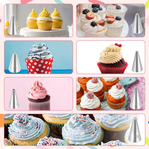 7 Pcs Small Round Piping Tips Set