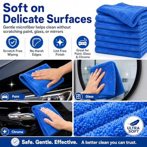 30 Pcs 16 x 16 Inch Microfiber Car Towels