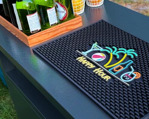 Happy Hour Silicone Bar Mat for Bartending 18x12 in