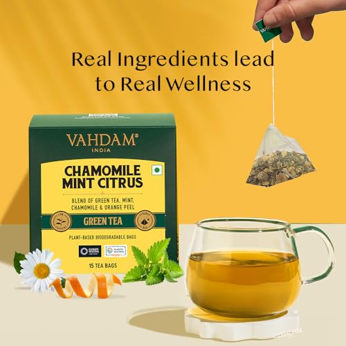 Chamomile Mint Citrus Green Tea Bags (15 Count)