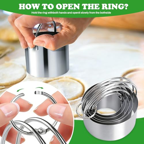 Round Cookie Cutter Set Set of 5 with Handle
