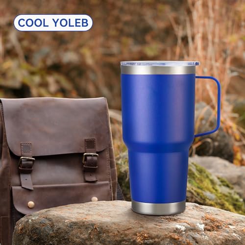30 oz Stainless Steel Tumblers Bulk with Handle and Lid (4 Count)