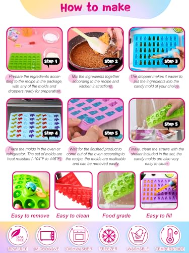117Pcs Silicone Gummy Bear Molds Kit with 100 Wrappers (117 Count)