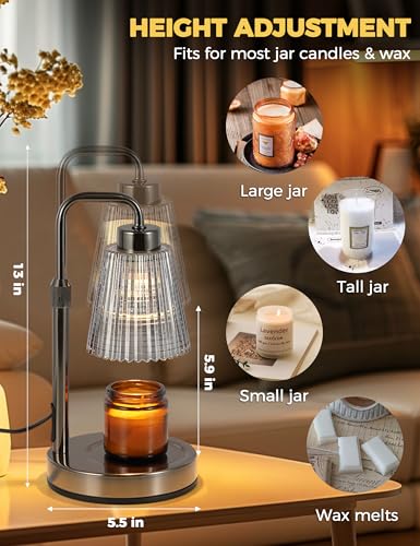 Silver Gray Candle Warmer Lamp with 24h Cycle Timer