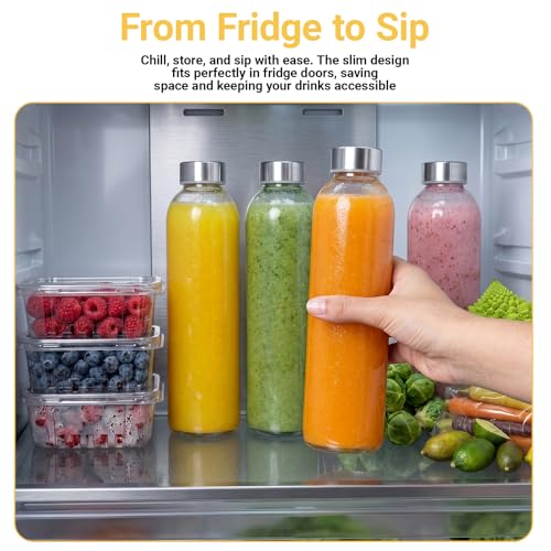 24 oz Glass Water Bottles with Lids