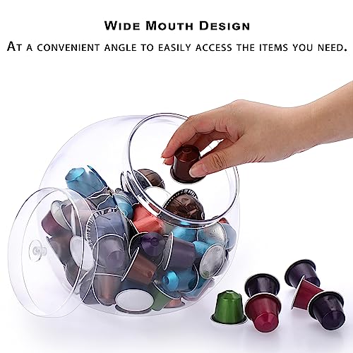 Clear Slanted Plastic Storage Jar with Lid
