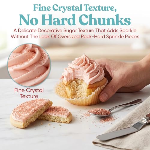 Rose Gold Sanding Sugar for Baking & Cookie Decorating (5 Ounce)