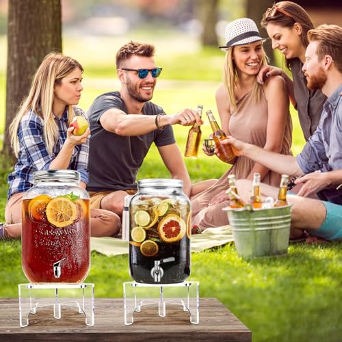 2Pcs Glass Drink Dispenser Stand