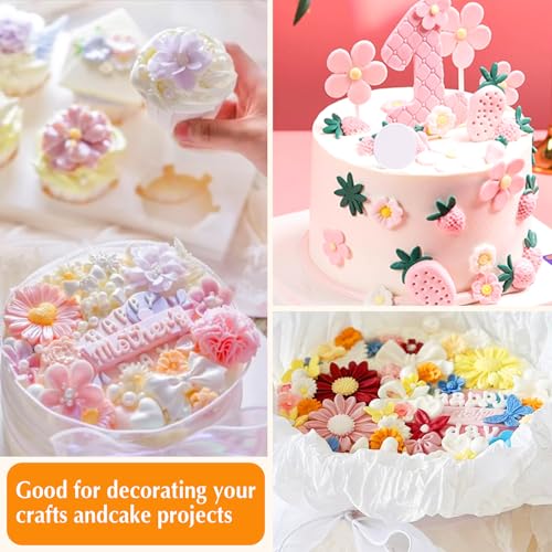 5 Pieces Flower Fondant Cake Molds Fondant Silicone Mold Daisy Flower (5 Count)