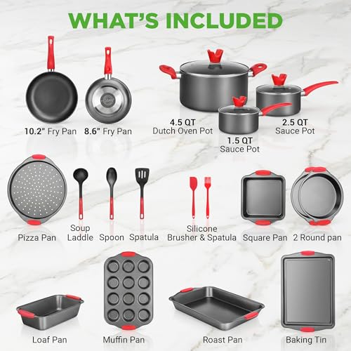 21 Piece Nonstick Cookware Set