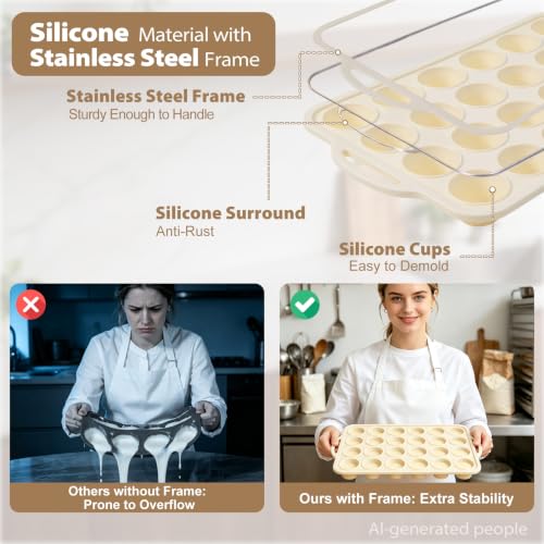 Beige Mini Silicone Muffin Molds (2 Count)